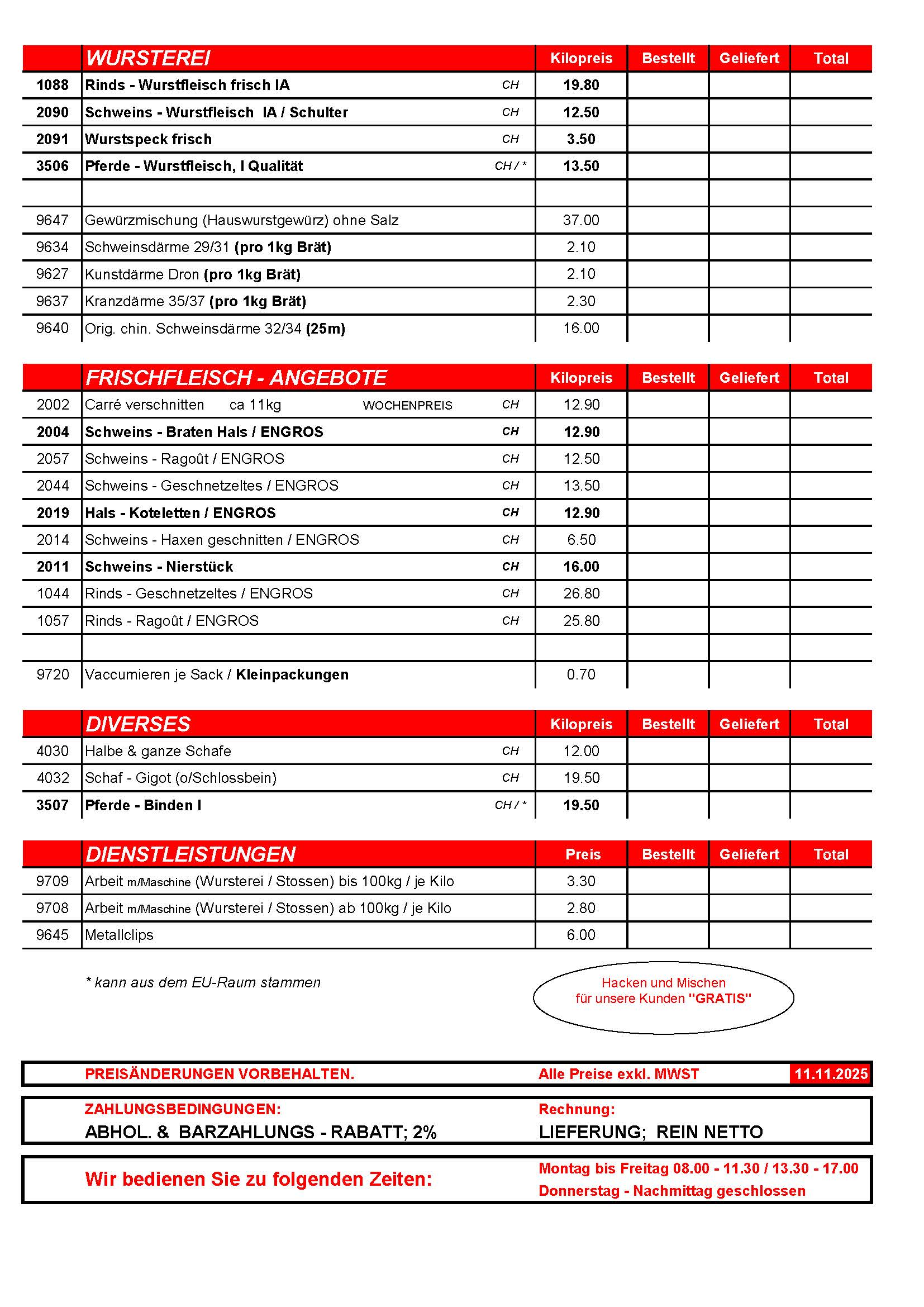HS Preisliste 2024 Seite 2
